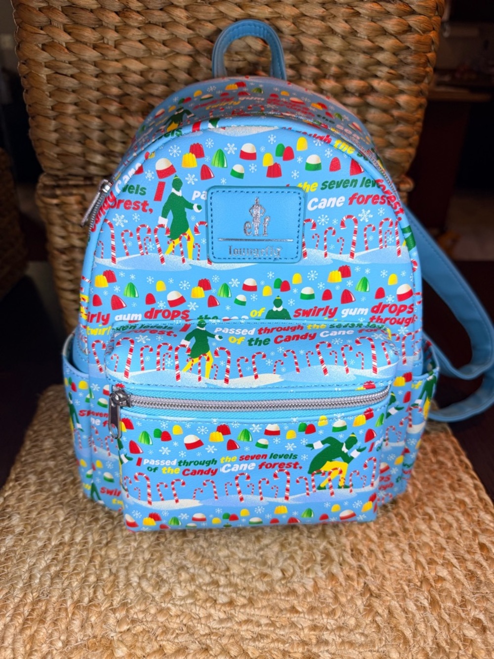 Loungefly “Elf-I Passed Through The 7 Levels Of The Candy Cane Forest” Backpack